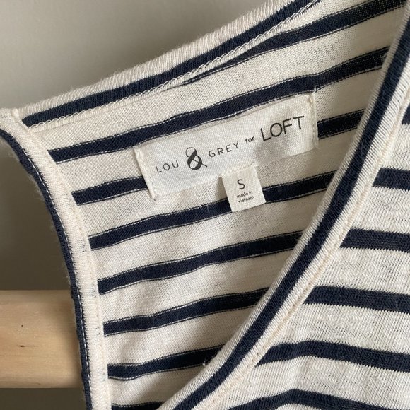 Lou & Grey Stripe Cotton Romper Sz Small - Picture 4 of 8